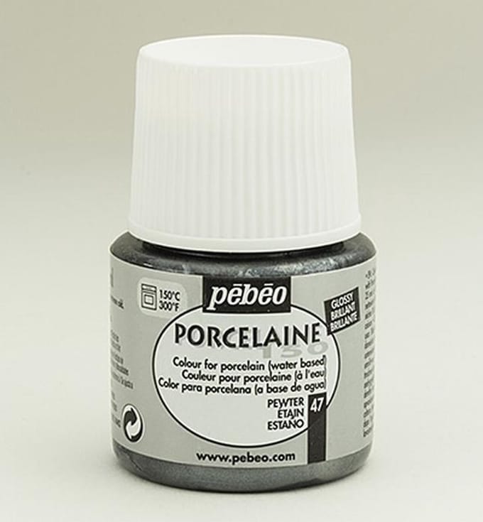 Porseleinverf - 47 Pewter - Pebeo - 45ml