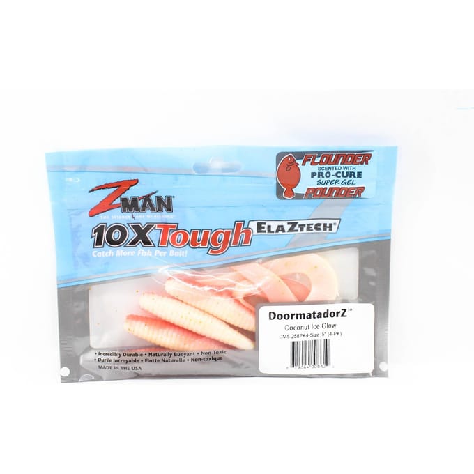 Zman zacht kunstaas DoormatadorZ 5 Inch 4/Pack Coconut Ice (8620) white