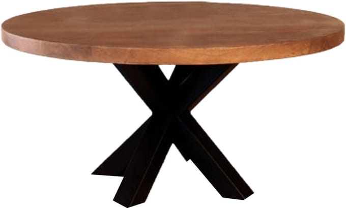 Salontafel rond walnoot mangohout 90cm Jesse side table duurzaam hout mango bijzettafel