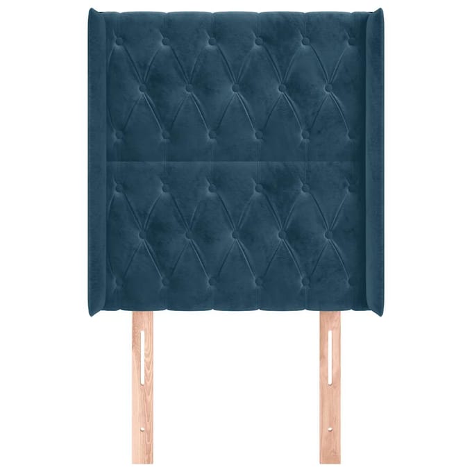 vidaXL - Hoofdbord - met - randen - 83x16x118/128 - cm - fluweel - blauw