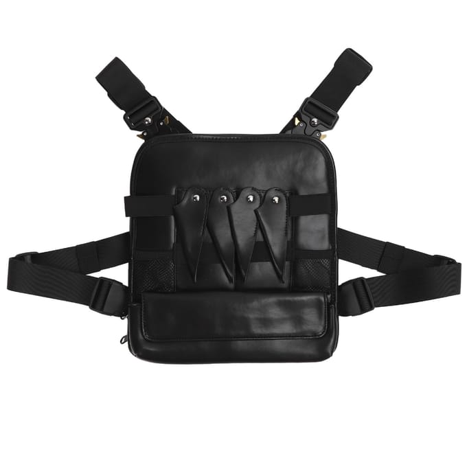Sacoche de taille pour coiffeur PU Grande capacité Multifonctionnel Pochette de salon Pochette de barbier Sac à outils de coiffure black