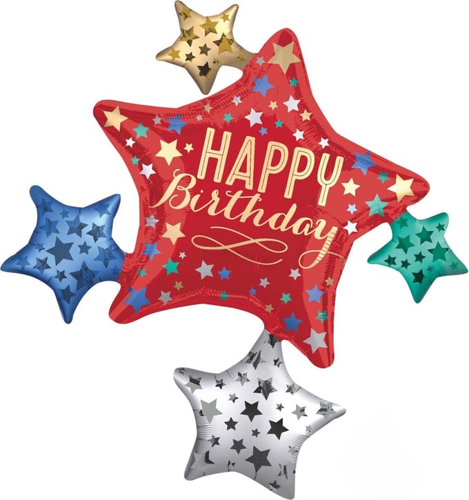 AMSCAN - Folie ballon - Happy birthday - Ster - 81x88 Cm - Leeg.