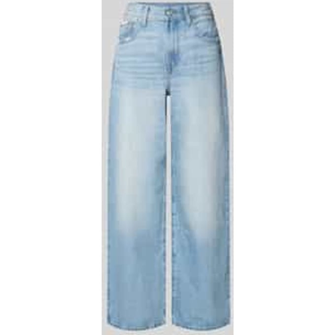 Wide leg jeans van puur katoen