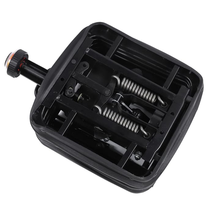 Base de suspension de siège robuste, étanche à la poussière, poignée avant réglable, base d'amortissement de siège pour camion, camping-car, véhicule de construction black
