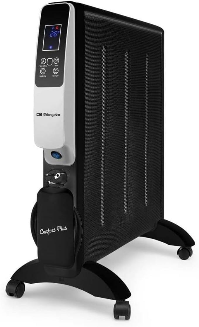 Elektrische Olievrije Radiator Zwart 2000W met WiFi Bediening en Timer
