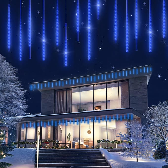 Kerstverlichting Ijsregen LED Lichteffect Blauw 8,6 Meter