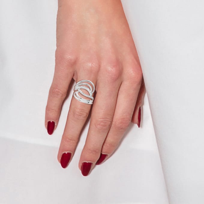 Wervelt de ring Diamonds 0,20 Cts White Gold