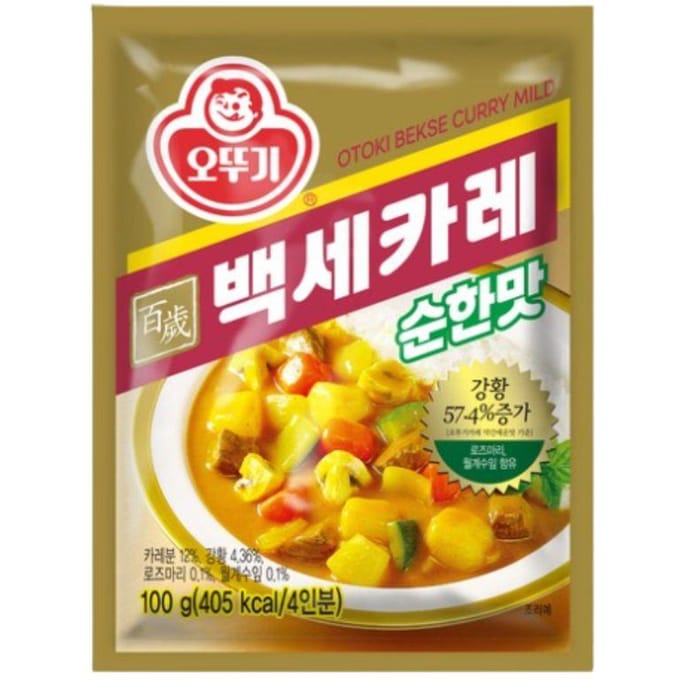 Otoki Baeksae Curry Saveur Douce Poudre de Curry Coréen Premium 100g 1 pièce/3 pièces 1ea