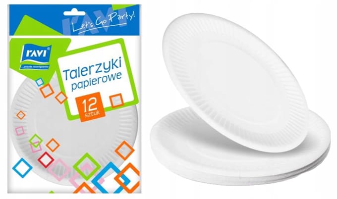 Ravi - Ronde Papieren Bordjes - 18 cm - 12 stuks - Wit - Grill