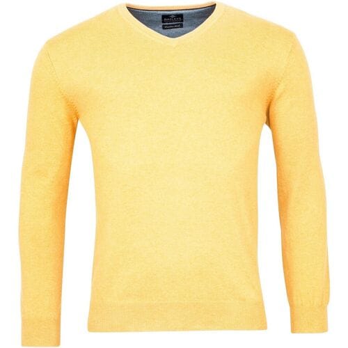 Baileys Trui Uni V-Neck Cotton Single Knit Geel / male