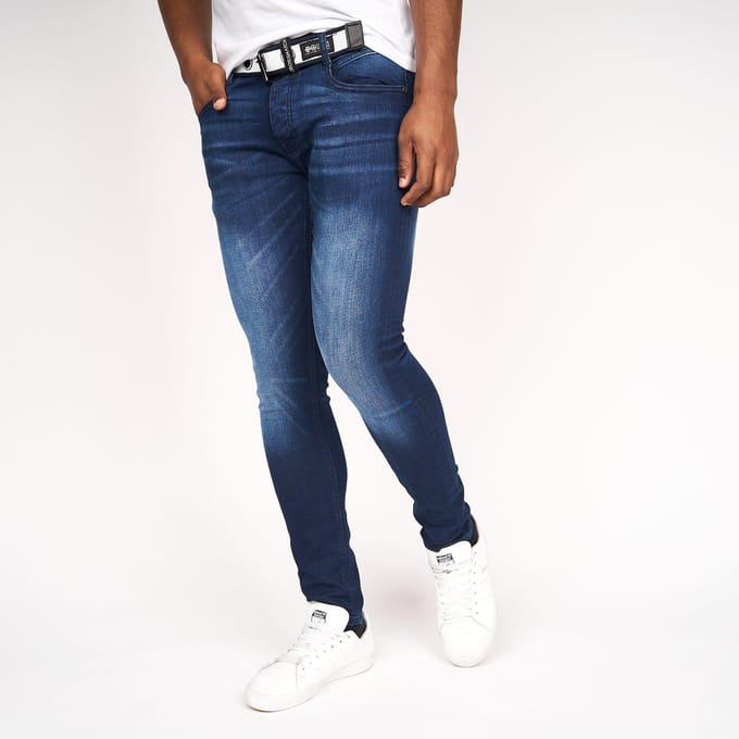 Crosshatch Heren Barbeck Slim Jeans (Donkere wasbeurt)
