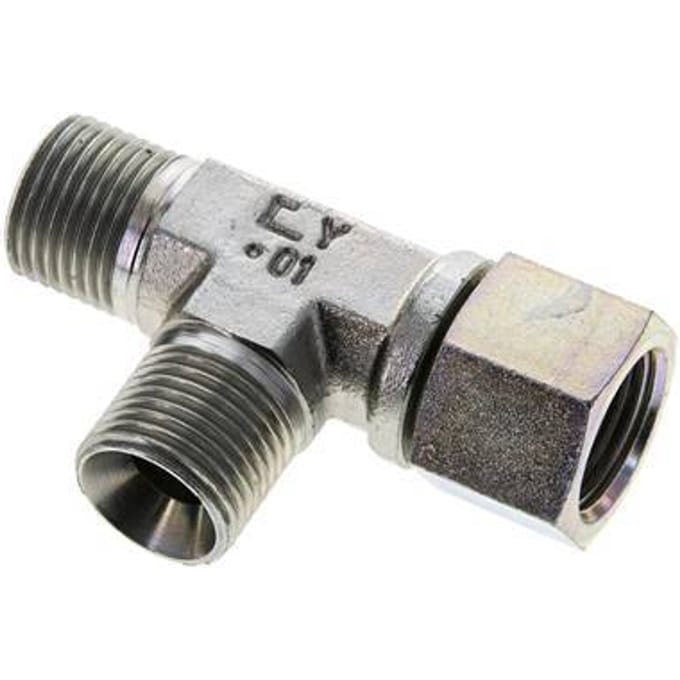 T-koppeling G1/2" Buitendraad x Binnendraad Staal Hydrauliek 350bar (4917.5psi)