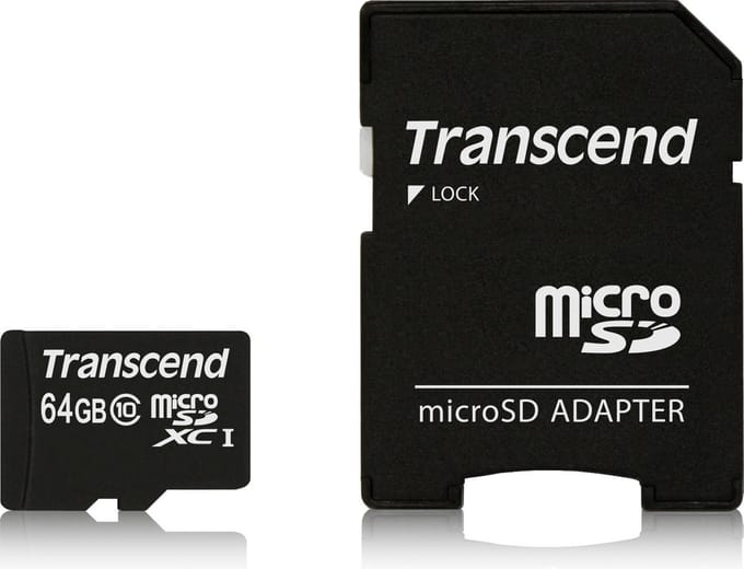 Transcend Premium microSDXC-kaart Industrial 64 GB Class 10, UHS-I Incl. SD-adapter