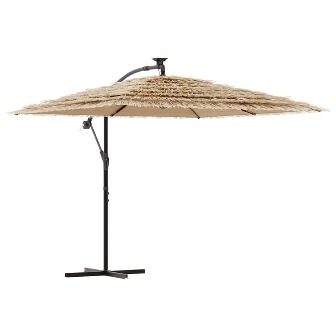 vidaXL - Parasol - met - stalen - paal - 246x246x230 - cm - bruin