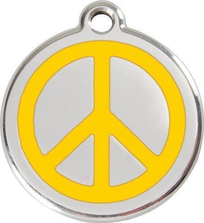 Red Dingo Hondenpenning 20 mm peace geel