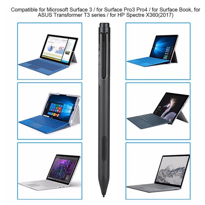 Stylet tactile professionnel portable pour tablette Microsoft Surface Pro3 Pro4, noir