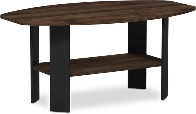 Compacte Salontafel voor Kleine Ruimtes - Elegant Design in Walnoot/Zwart