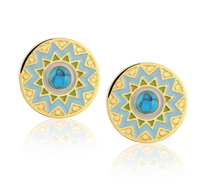 Amanto Oorbellen Celvin - 316L Staal - Turkoois - ∅15mm