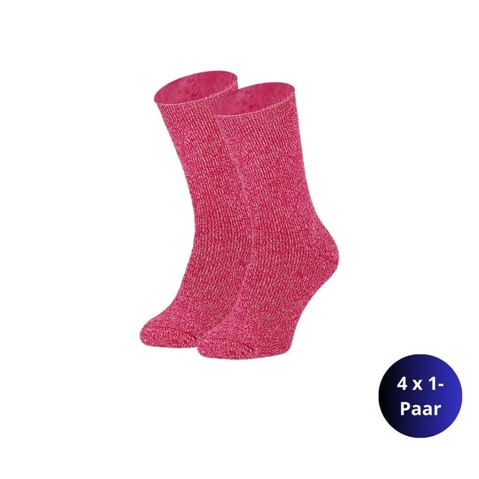 Thermo sokken dames - Mouliner - One Size - 4-Paar - Fuchsia