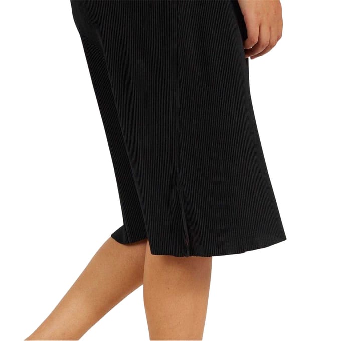 Brave Soul Dames/Dames Plisse Midi Rok (Zwart)