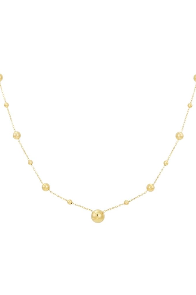 Ketting - Yehwang - Goud - Bolletjes - Statement ketting - Stainless steel - Sieraden