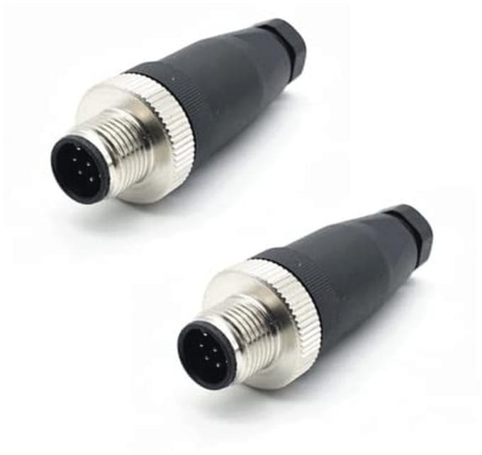 8-polige M12-stekkers met schroefaansluiting - IP67 waterdicht (2 stuks)