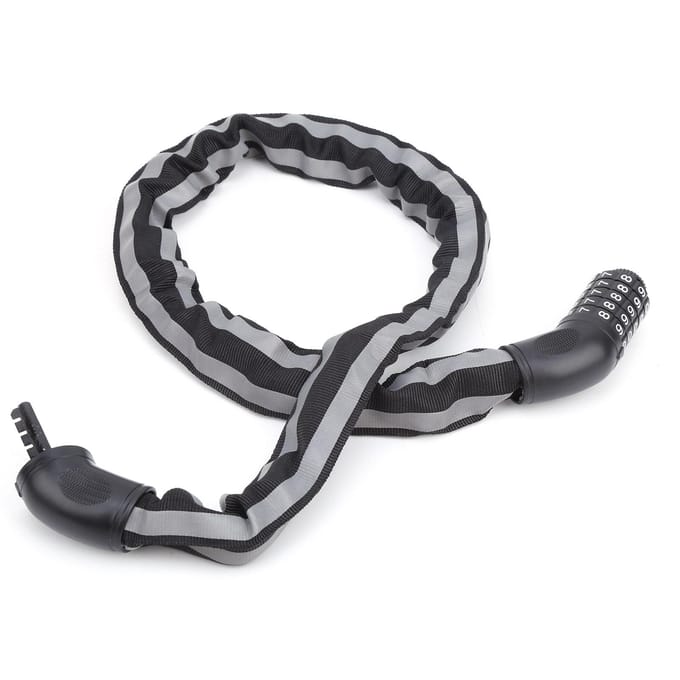 Antivol de vélo à code Cadenas à câble pour vélo Sans clé Cinq mots de passe Réfléchissant Noir gray