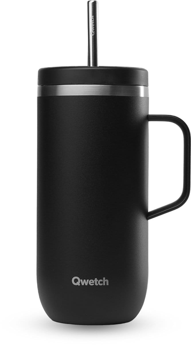 Qwetch Cold Cup Geïsoleerd met Handvat - Matt Zwart