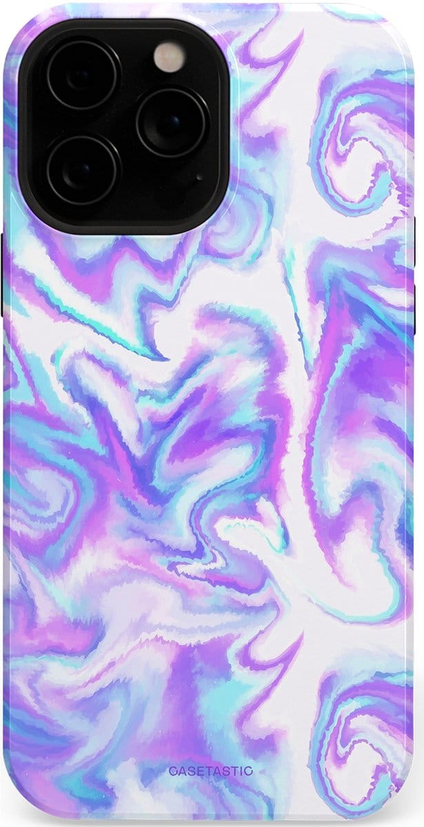 Casetastic hoesje geschikt voor Apple iPhone 13 Pro Max - MagSafe - Dubbellaagse bescherming - Tie Dye magie - Fashion Case - Lavendel Wit Lichtblauw Lichtgrijs