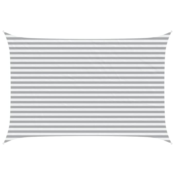 vidaXL - Zonneschaduw - Lichtgrijs - en - wit - 4,5 - × - 3 - m - 100% - Polyester - Oxford