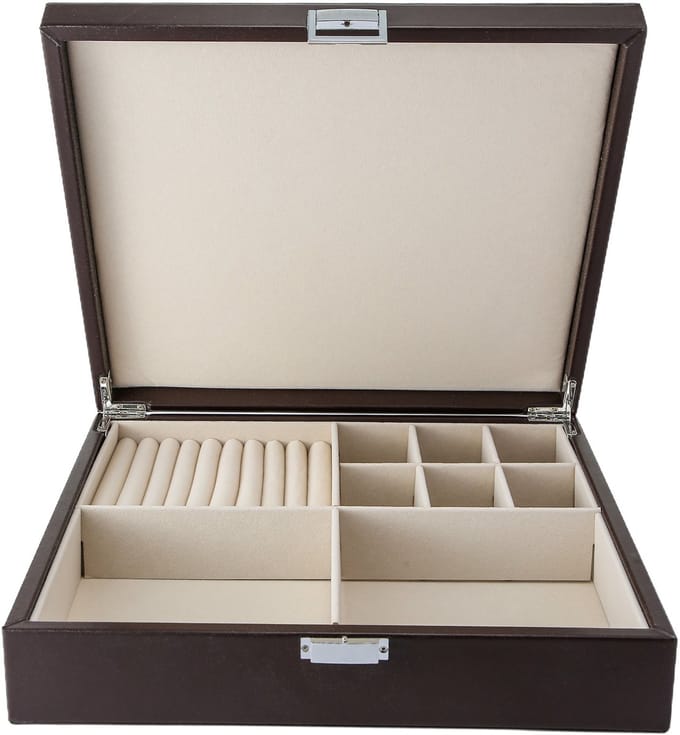 Emilie collection - sieradendoos - luxe juwelendoos - bruin - beautycase - maat large