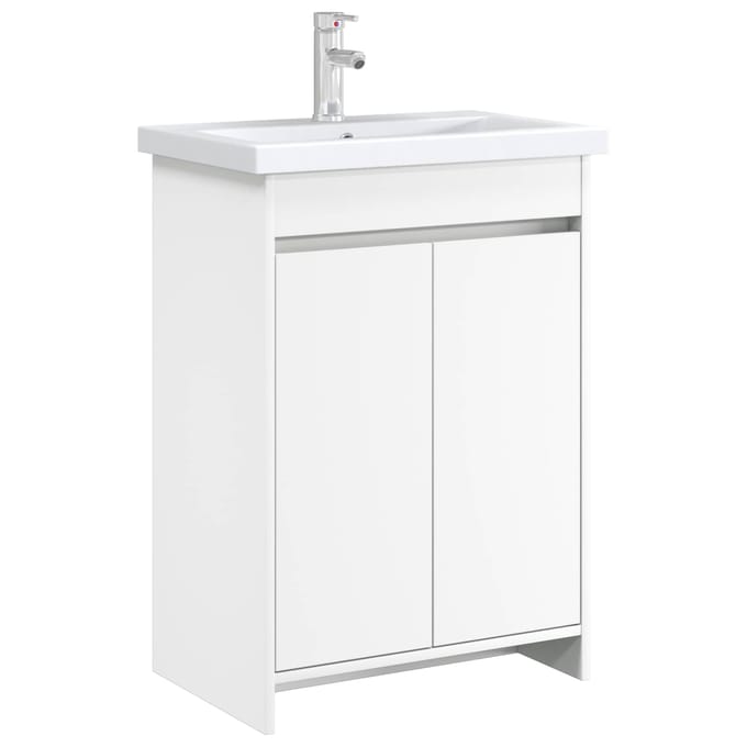 vidaXL - Badkamer - Onder - Het - Wastafel - Kast - Wit - 56 - x - 37,5 - x - 81 - cm
