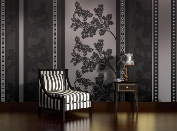 Floral Pattern Photo Wallcovering