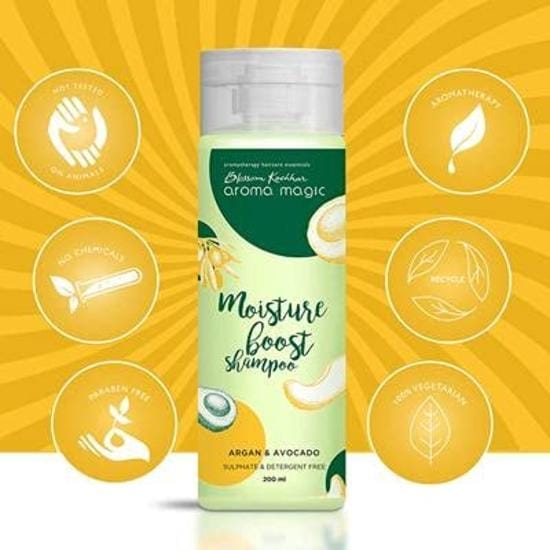 Aroma Magic Moisture Boost Shampoo for Dry & chemical treated hair| with Argan Oil, Avocado & Grapefruit Extracts - 200ml beige