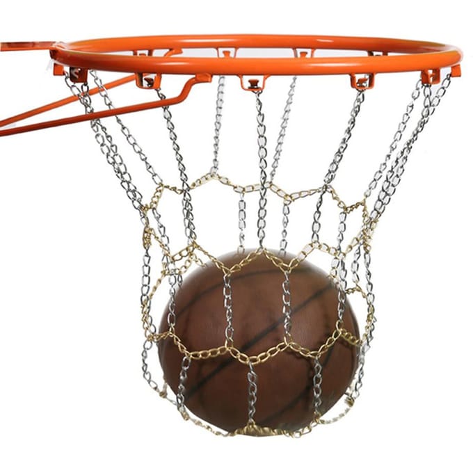 Heavy Duty basketbalkettingnetvervanging, gegalvaniseerd ijzeren mandnet zilver/goud