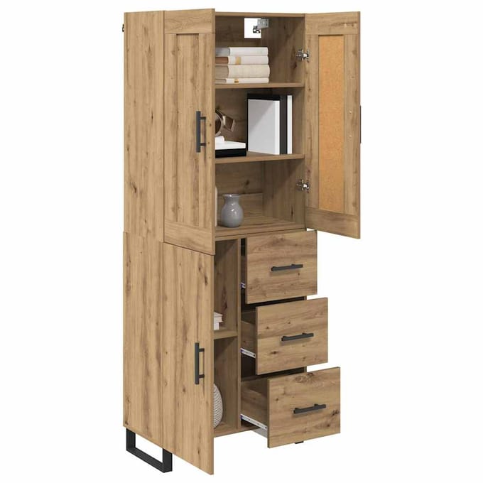 vidaXL - Highboard - 2 - st - Artisan - Eiken - 69,5 - x - 34 - x - 180 - cm