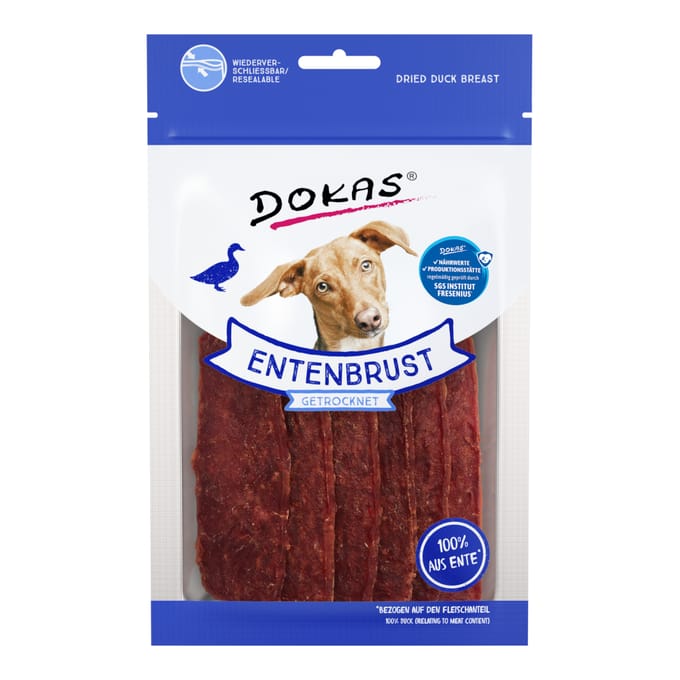 Dubbelpak: 2x 70g Dokas Eendenborst Gedroogde Eend