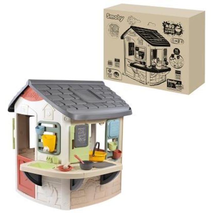 Smoby - Speelhuis met modderkeuken - 16 accessoires inbegrepen - creatief rollenspel