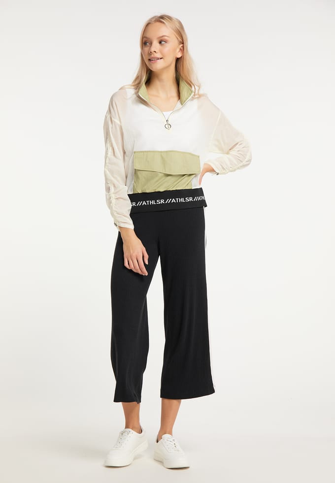Mymo Windbreaker Dames olijf wol wit
