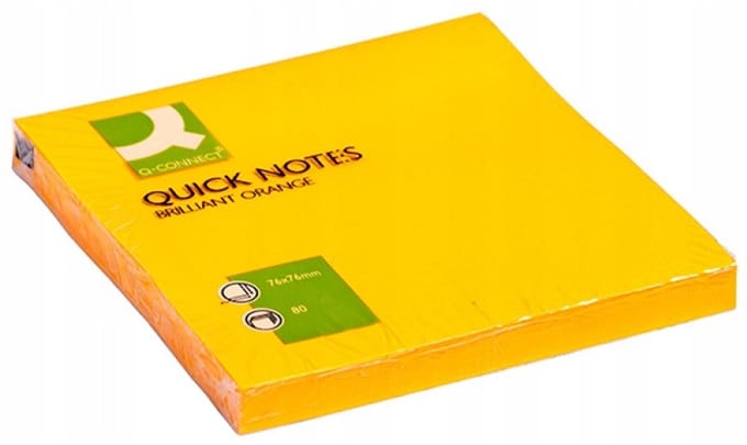 Q-connect Zelfklevende Notitieblaadjes 76x76mm - Oranje (80 vel)