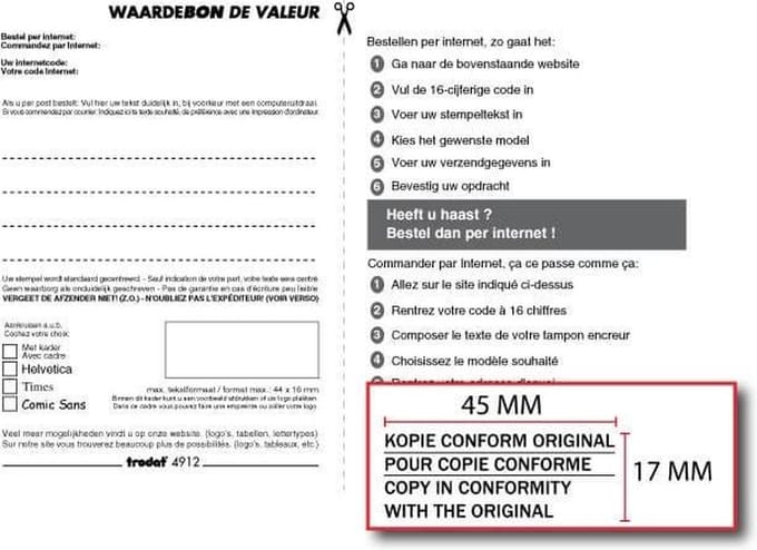 trodat Nabestelkaart TRO 4912