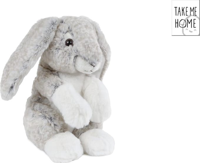 Take Me Home Knuffel Konijn Pluche 20 Cm Grijs