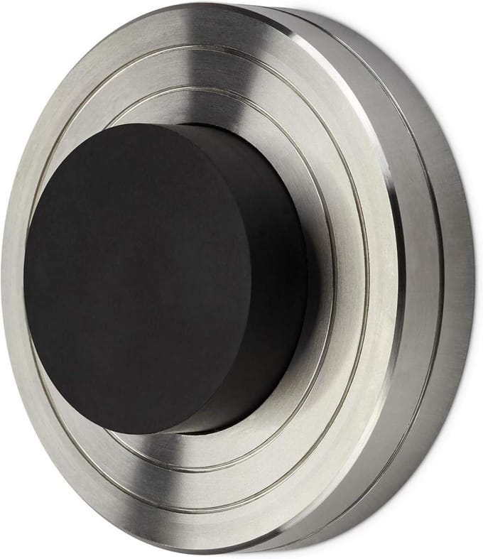 Deurstopper - Vloerstopper Muurstopper - Bescherming deur wand - Massief roestvrij staal - 60 mm diameter - Zwart