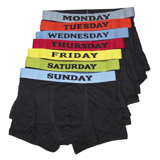 Herendagen van de week boxershorts / ondergoed (Pak van 7) M Waist zwart