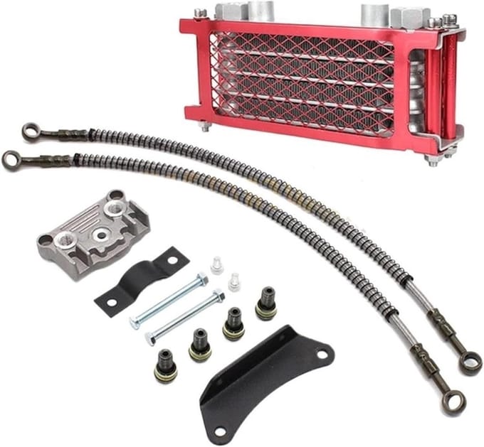 Motor Oliekoeler - Koelingskit - Motor Koeling - Universele Montage - 125-140cc - Rood