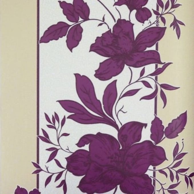 Paars bloemen behang 782219