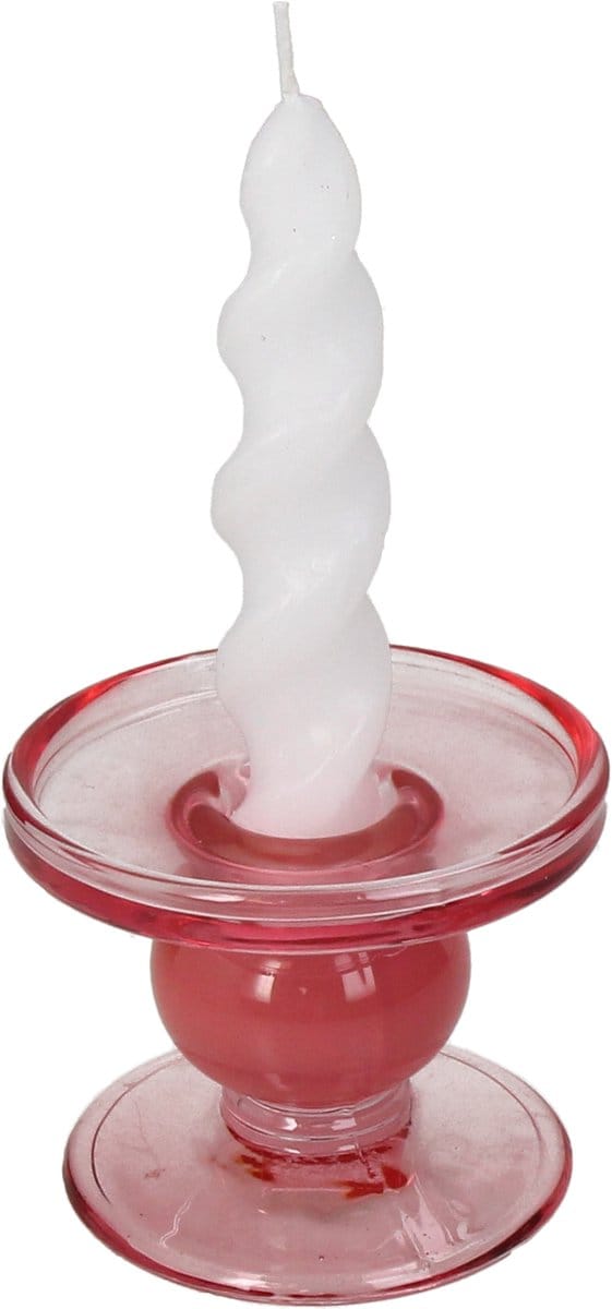 HD Collection Kaarsenhouder Glas Roze 9x9x7cm