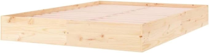 Houten Bedframe - Ledikant Massief - Moderne Slaapkamer - Stevige Lattenbodem - 160x200 cm - Naturel