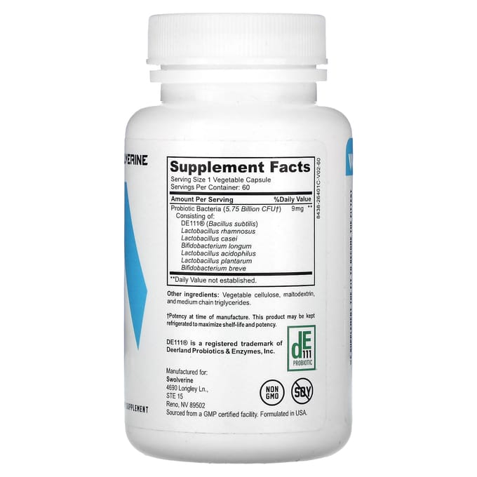 Swolverine, Probiotix, 60 capsules