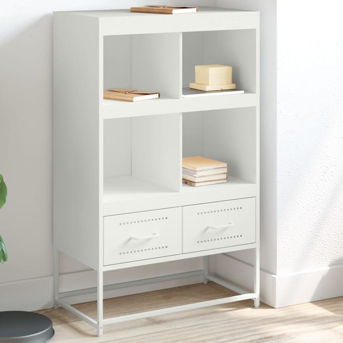 vidaXL - Hoge - kast - 68x39x111,5 - cm - staal - wit
